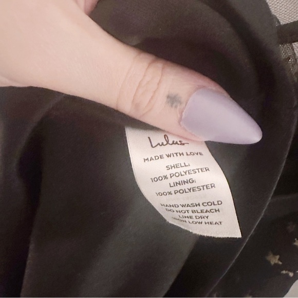 Lulus Favorite Moment Gold and Black Star Print Skater Dress Tulle Glitter - Picture 7 of 9